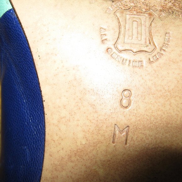 Nordstrom's Italian Pumps - Teal & Navy - Size 8 M - Picture 3 of 5